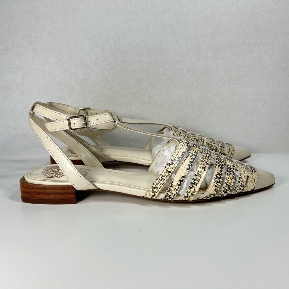 NEW Vince Camuto Caleren Gladiator Pointed Toe  Ankle Strap Flats Shoe Women 7.5